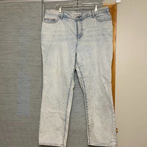 Lands End Acid Wash High Rise Straight Leg Jeans20